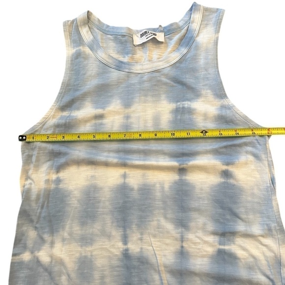 Double Zero Brand Women's Blue Tie Dye Stripe Jersey Tank Top Size Spicy Small - Picture 7 of 8